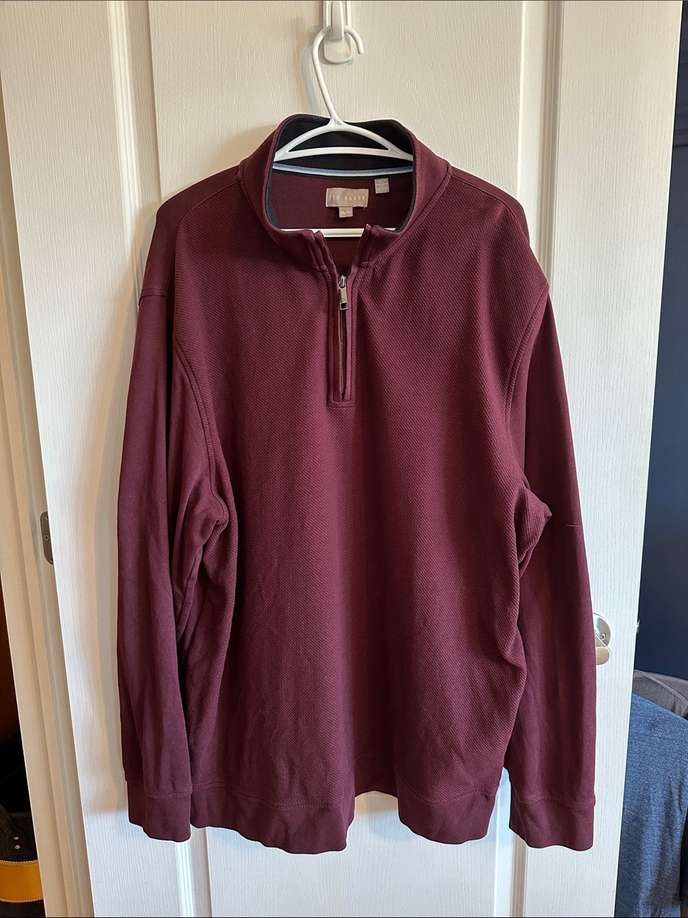 Ted Baker burgundy long sleeve quarter zip sweater